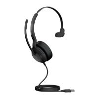 slušalke JABRA Evolve2 50 MS, on-ear, Mono, USB-A, črne