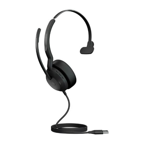 slušalke JABRA Evolve2 50 MS, on-ear, Mono, USB-A, črne