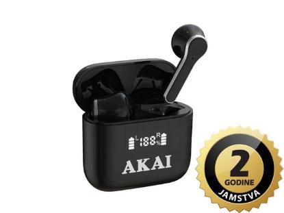 Audio slušalice AKAI BTE-J101, Bluetooth, In-ear, crne