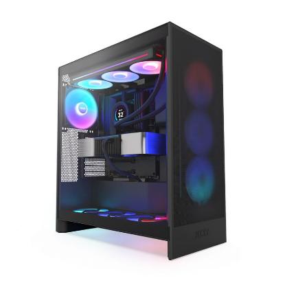 Ohišje NZXT H7 Flow RGB 2024, MIDI, E-ATX, okno, črno, brez napajanja