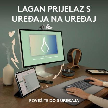 Miška LOGITECH M350s Pebble 2, optički, BT, rozi