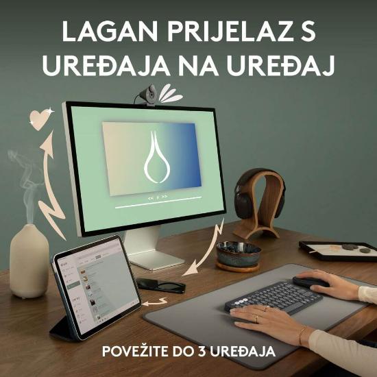 Miška LOGITECH M350s Pebble 2, optički, BT, rozi