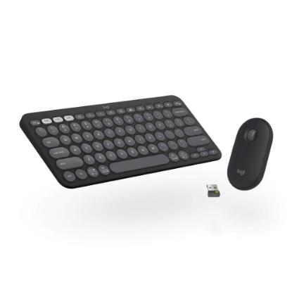 Tipkovnica + Miška LOGITECH Pebble 2 Combo, brezžična, črna