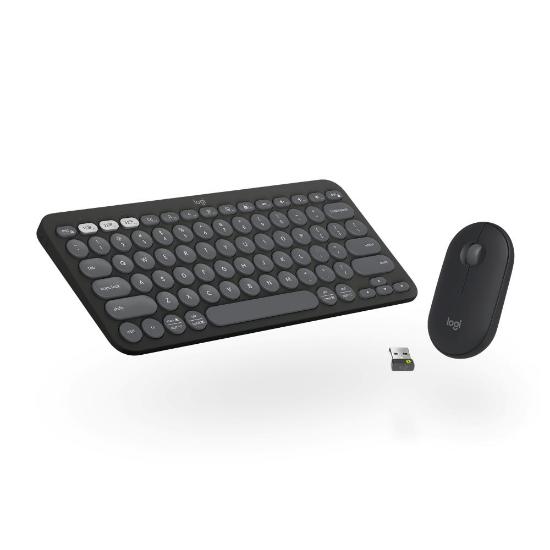 Tipkovnica + Miška LOGITECH Pebble 2 Combo, brezžična, črna
