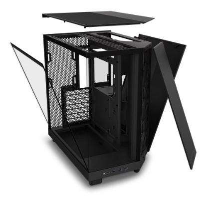 Ohišje  NZXT H6 Flow, ATX, s prozornim stranskim panelom, črno, brez napajanja.