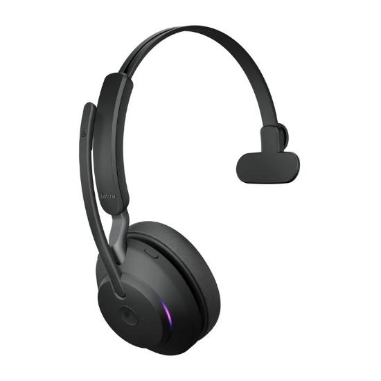 slušalke JABRA Evolve2 65 MS, Link380a, on-ear, Mono, USB, BT, stalak, črne