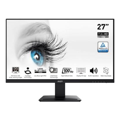 Monitor 27" MSI PRO MP273A, FHD, IPS, 100Hz, 1ms, 300cd/m2, zvočniki, črni