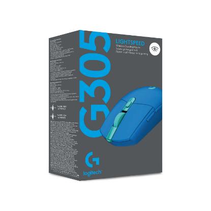 Miška Logitech Gaming G305 lightspeed, brezžični, optički, 12000dpi, modri, USB