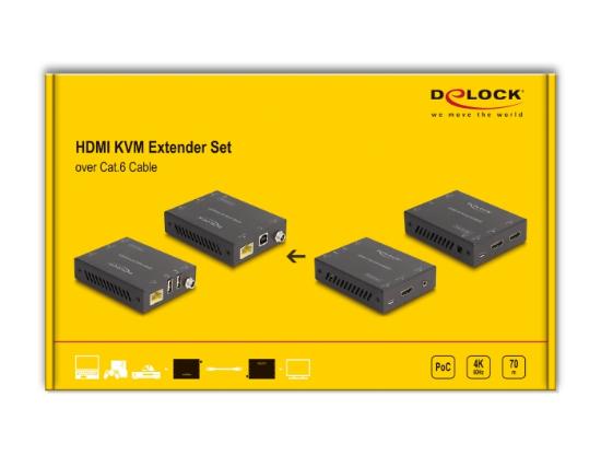 Proširivač DELOCK HDMI, KVM, preko Cat.6 kabla, set