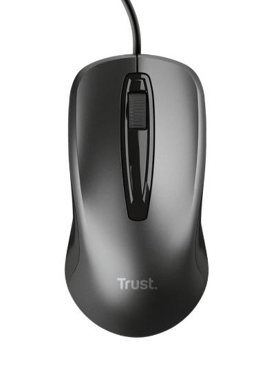 Miška Trust Basics Wired, optični, 1200dpi, črni