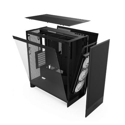 Ohišje NZXT H7 Flow RGB 2024, MIDI, E-ATX, okno, črno, brez napajanja