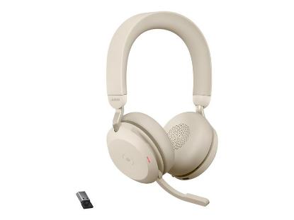 Slušalke JABRA Evolve2 75 Link380a MS, on-ear, stereo, USB-A, BT, bež