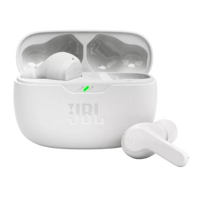 slušalke JBL Vibe Beam, brezžične, Bluetooth, in-ear, bele