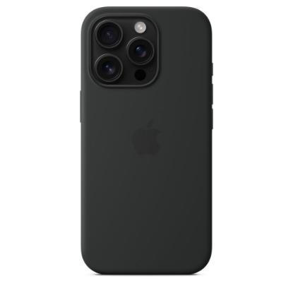 Ovitek APPLE Silicone Case, za iPhone 16 Pro, MagSafe, črni