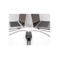 razdelnik DELOCK, USB-A switch, 4 uređaja na 2 PC-a, črni