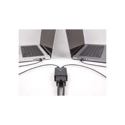 razdelnik DELOCK, USB-A switch, 4 uređaja na 2 PC-a, črni
