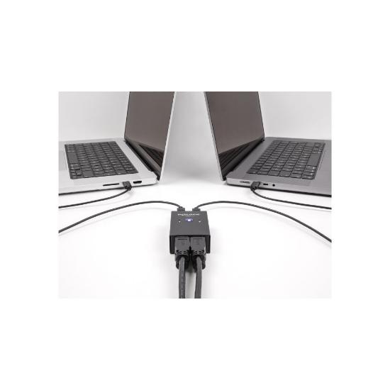 razdelnik DELOCK, USB-A switch, 4 uređaja na 2 PC-a, črni