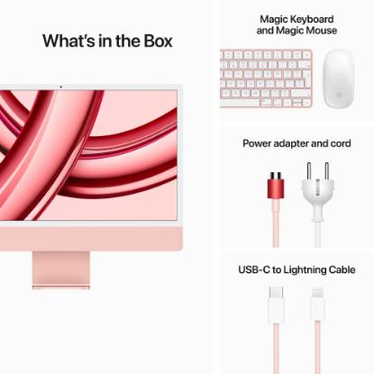 Računalnik AiO APPLE iMac mqrt3cr/a / 24" 4,5K Retina, 10-Core M3, 8GB, 256GB SSD, 10-Core Apple GPU, WiFi, tipkovnica, miš, macOS, rozo