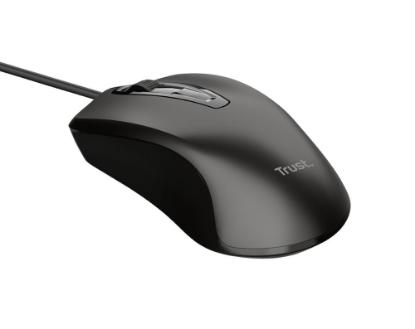 Miška Trust Basics Wired, optični, 1200dpi, črni