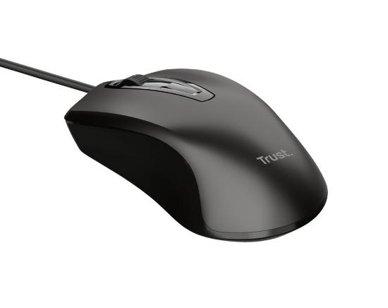 Miška Trust Basics Wired, optični, 1200dpi, črni