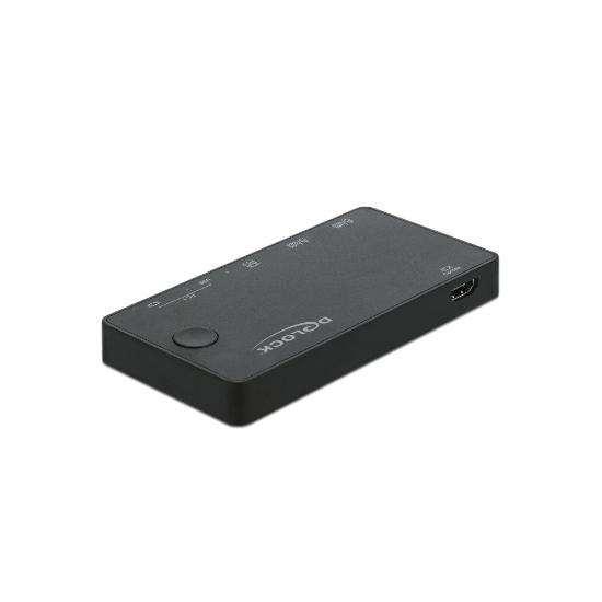 KVM switch DELOCK, 2PCa na tipk. + miš + monitor, USB-A, USB-C, HDMI