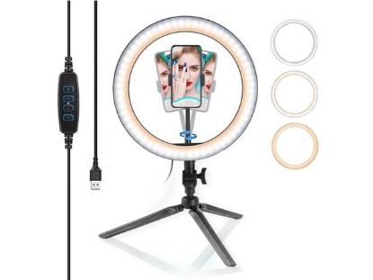 Selfie tripod MANTA, s svjetlosnim prstenom, 19cm, crni