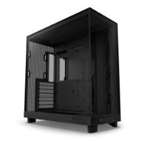 Ohišje  NZXT H6 Flow, ATX, s prozornim stranskim panelom, črno, brez napajanja.