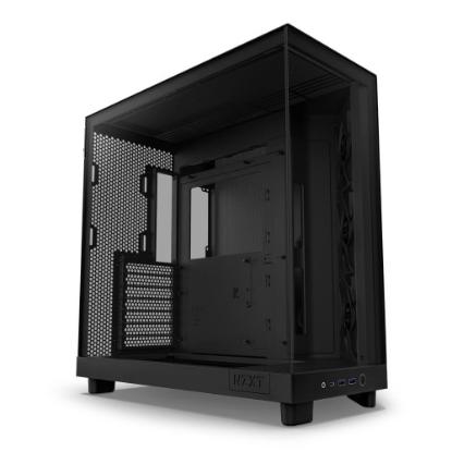 Ohišje  NZXT H6 Flow, ATX, s prozornim stranskim panelom, črno, brez napajanja.