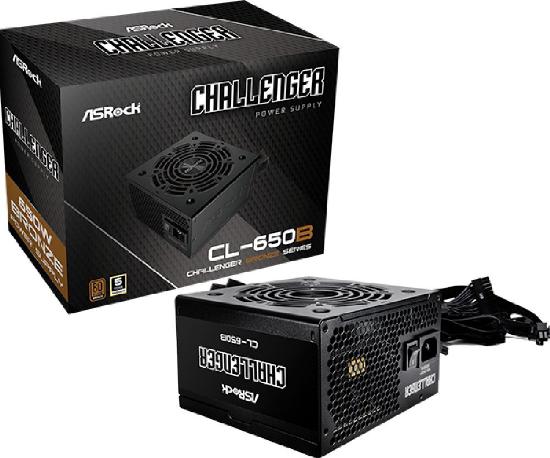 Napajalnik 650W, ASROCK Challenger CL-650B, 120mm vent., 80+ Bronze