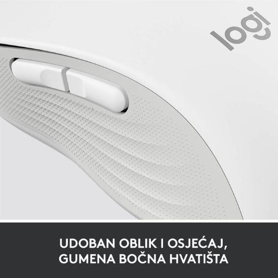 Miška Logitech M650L, brezžični, optični, 4000dpi, USB, BT, beli