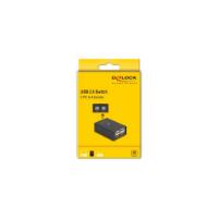razdelnik DELOCK, USB-A switch, 4 uređaja na 2 PC-a, črni