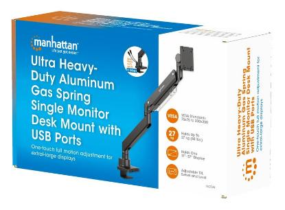 Stojalo za monitor MANHATTAN 462594, za en monitor, namizno, 17" do 57", črn