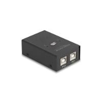 razdelnik DELOCK, USB-A switch, 4 uređaja na 2 PC-a, črni