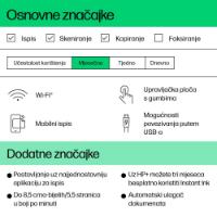 Multifunkcijski tiskalnik HP DeskJet 4220e, 588K4B, tiskalnik/skener/kopirni stroj, 1200dpi, Wi-Fi, USB, Instant Ink, beli