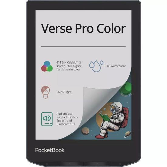 E-bralnik POCKETBOOK Verse Pro Color, 6" Touch, 16GB, WiFi, Bluetooth, plavo-črni