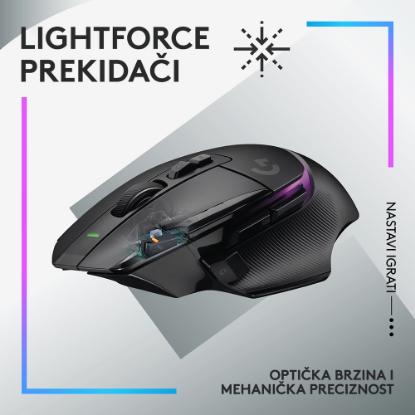Miš LOGITECH Gaming G502 X Plus RGB, optični, 25000dpi, brezžični, črni, USB
