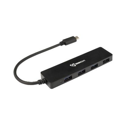 USB HUB SBOX H-404C, 4-portni USB 3.0, črni