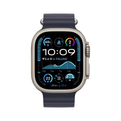 Pametna ura APPLE Watch Ultra2 v2 Cellular, 49mm Natural Titanium Case with Navy Ocean Band