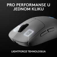 Miška LOGITECH Pro 2 Lightspeed, RGB, optični, brezžični, 32000dpi, beli