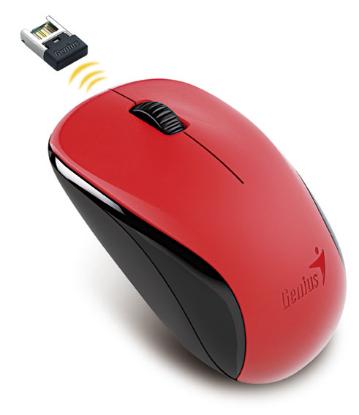 Miška GENIUS NX-7000, BlueEye, USB, brezžični, rdeči
