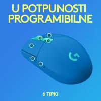 Miška Logitech Gaming G305 lightspeed, brezžični, optički, 12000dpi, modri, USB