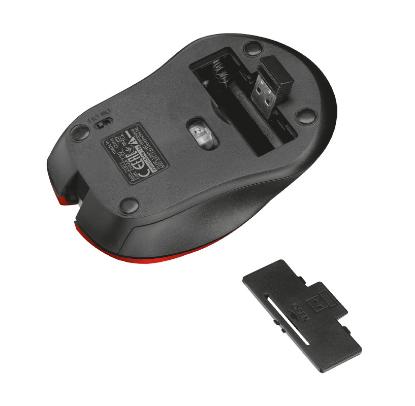 Miška Trust Mydo, optični, silent, 1800dpi, USB, rdeči