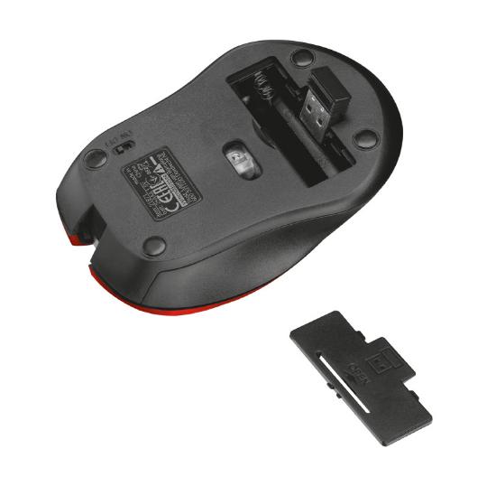 Miška Trust Mydo, optični, silent, 1800dpi, USB, rdeči