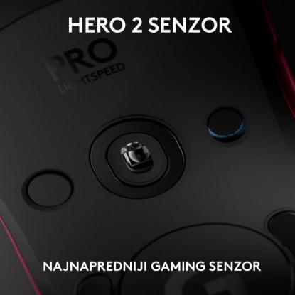 Miška LOGITECH Pro 2 Lightspeed, RGB, optički, bežični, 32000dpi, rozi