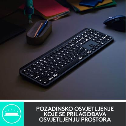 Tipkovnica LOGITECH MX Keys mini, brezžična, BT, srebrna