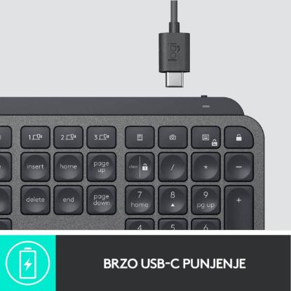 Tipkovnica LOGITECH MX Keys mini, brezžična, BT, srebrna