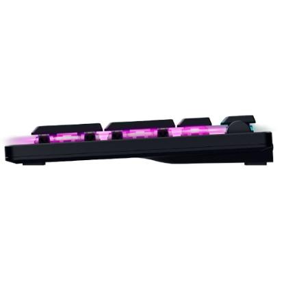 Tipkovnica RAZER Deathstalker V2 Pro, bežična, mehanička, Clicky Optical Purple Switch, RGB, US, crna