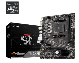 Matična plošća MSI A520M-A PRO, AMD A520, DDR4, mATX, s. AM4