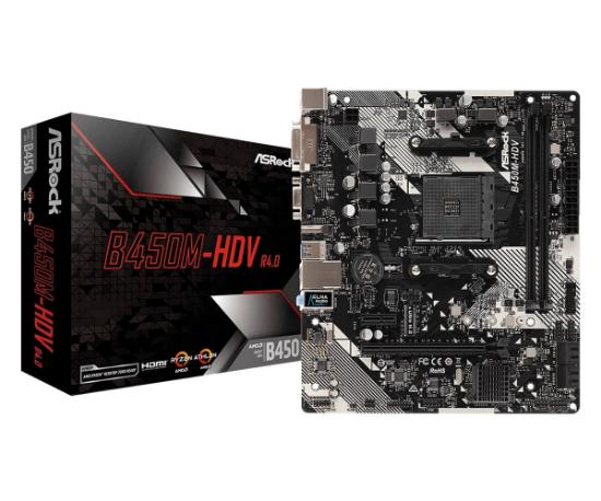 Matična plošča ASROCK B450M-HDV R4.0, AMD B450, mATX, s. AM4