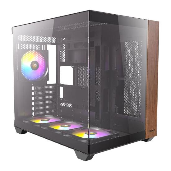Ohišje ANTEC CX800 Wood ARGB, MIDI, ATX, z oknom, črno, brez napajanja